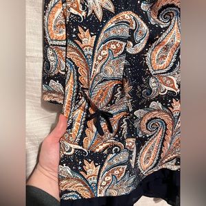Reborn midi dress. Navy paisley material. CUTEST POCKET ON DRESS.